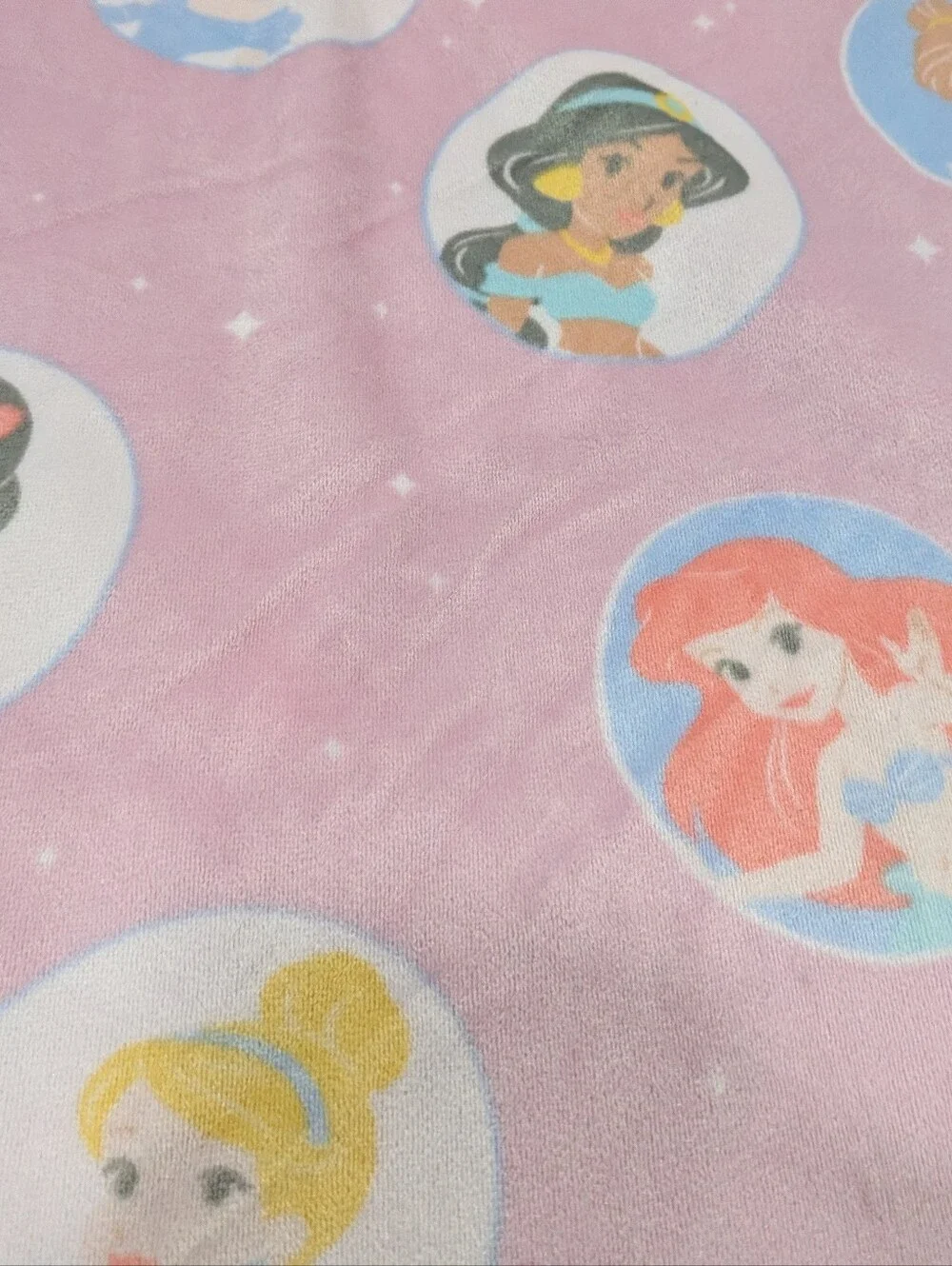 Disney princess baby blanket minky Sherpa pink